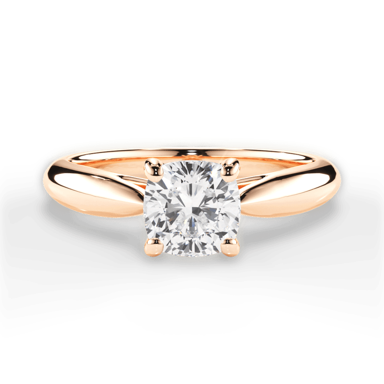 Tapered Cathedral Solitaire Engagement Ring