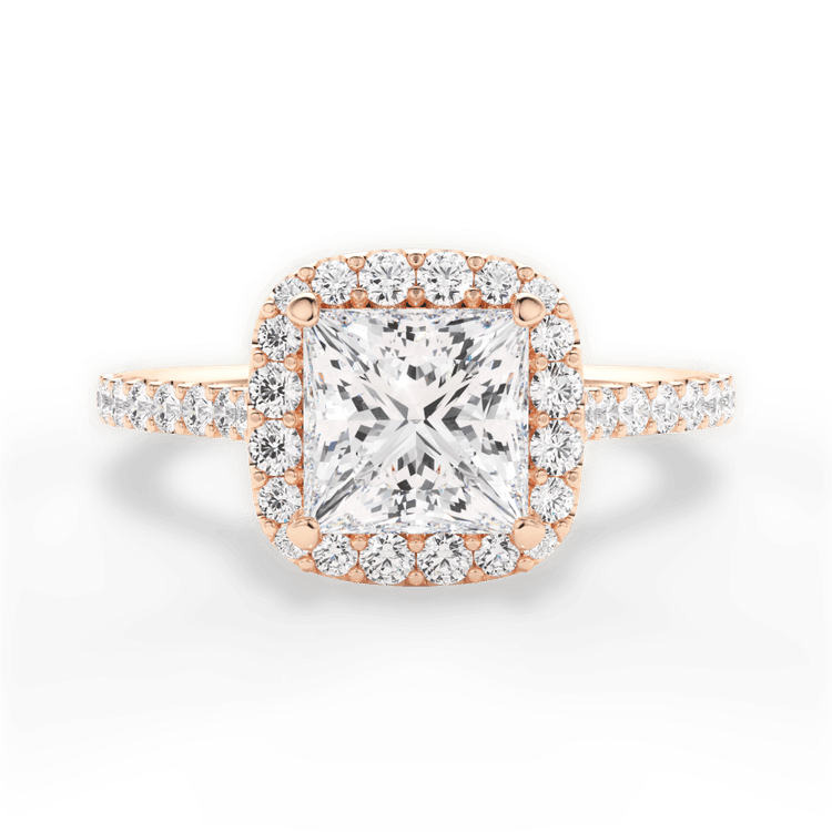 Cushion-shaped Halo Diamond Engagement Ring