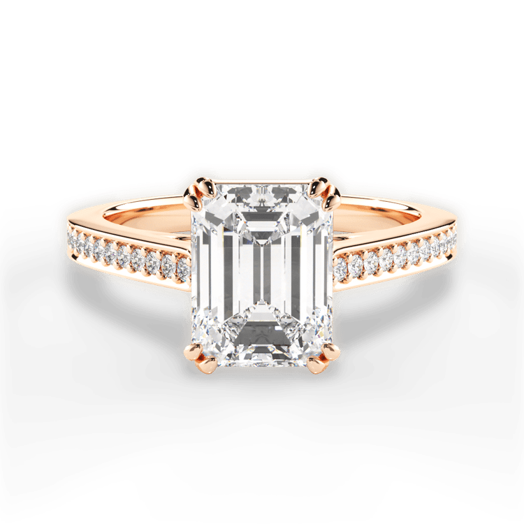 Pavé Vaulted Diamond Engagement Ring