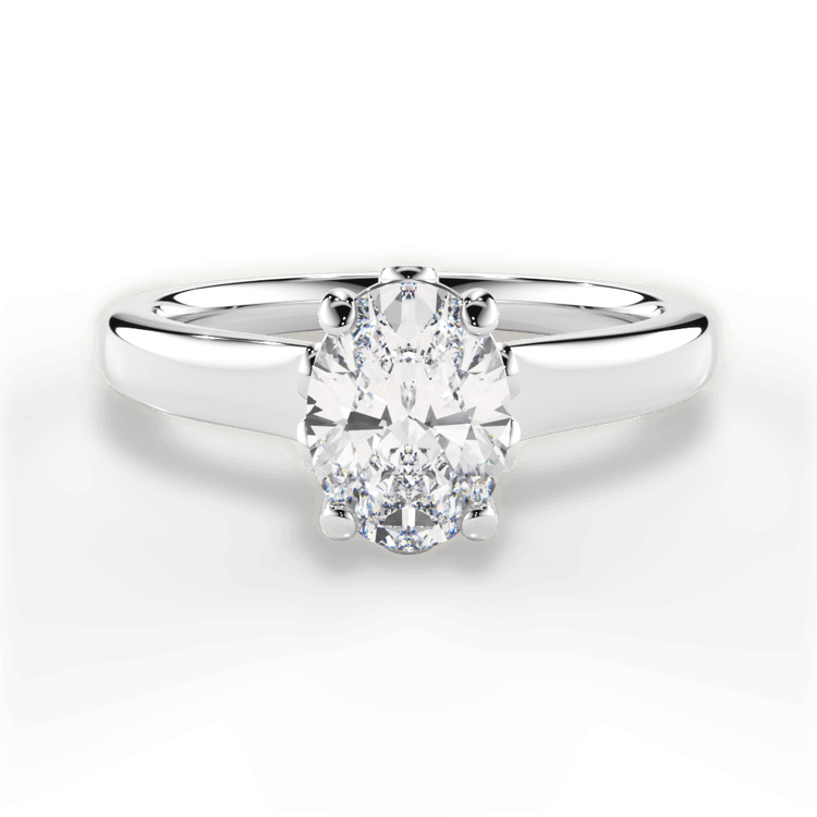 Solitaire Diamond Engagement Ring With Surprise Diamonds / 6.01 Carat Oval Yellow Diamond