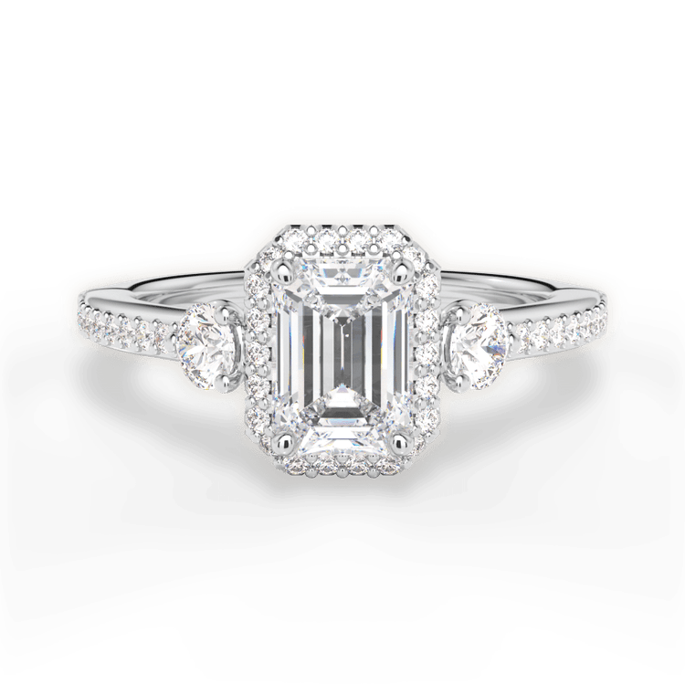 The Lina Halo / 1.18 Carat Emerald Diamond