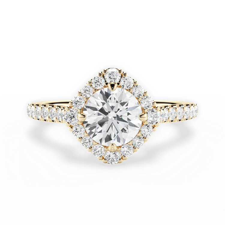 Kite Set Halo Diamond Engagement Ring