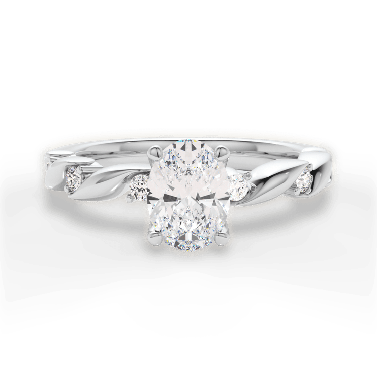 Coil Twist Diamond Engagement Ring / 6.01 Carat Oval Yellow Diamond
