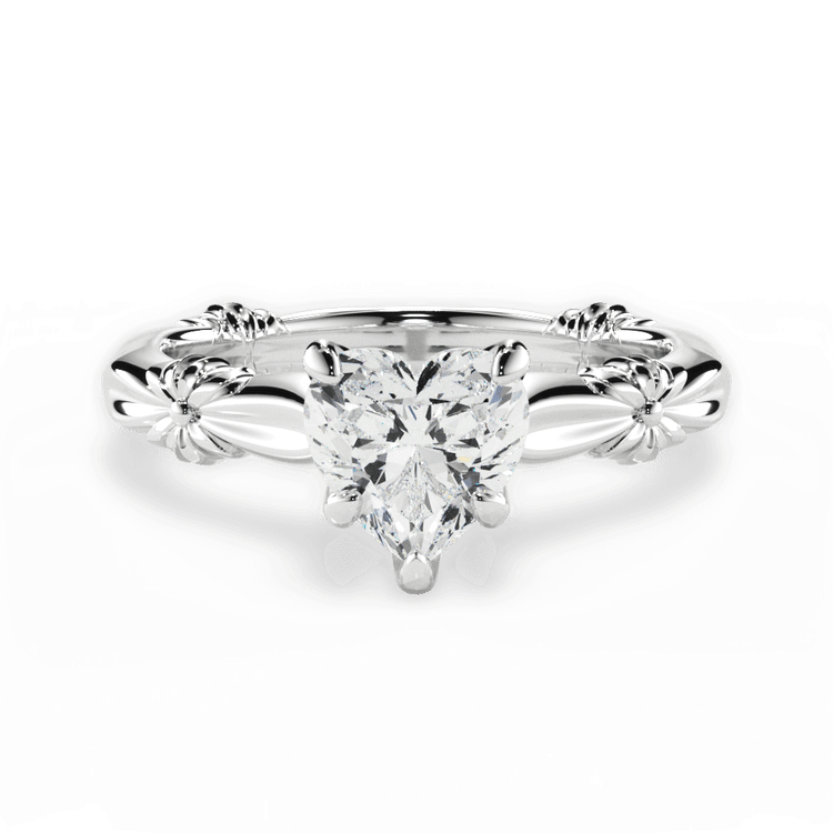 The Nora Heart Cut 14kt White Gold Ribbon Solitaire Engagement Ring