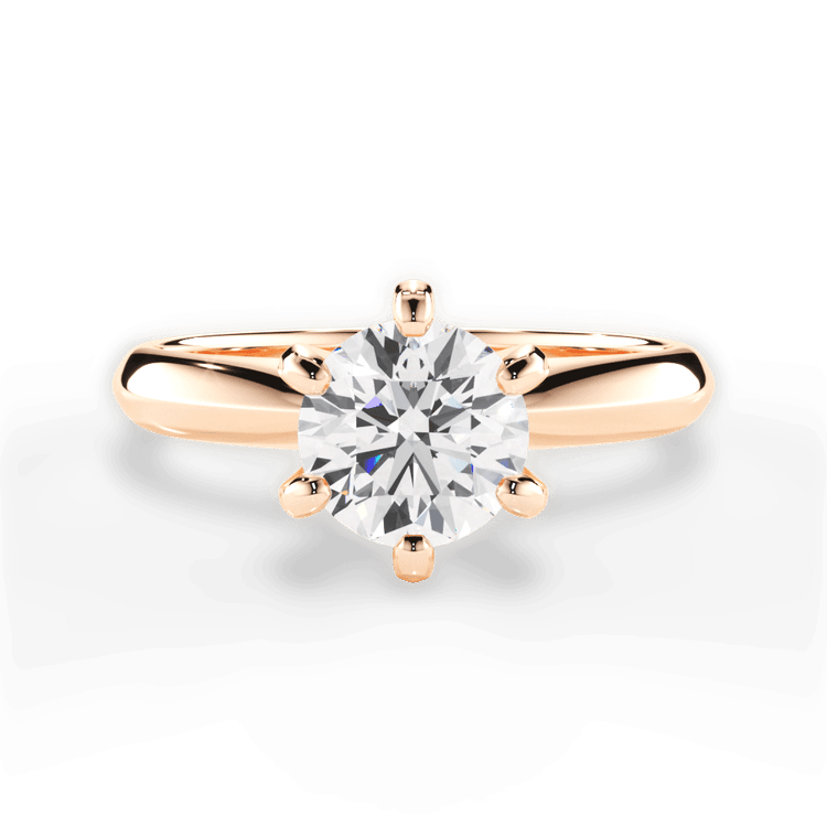 Solitaire Diamond Six-prong Knife-edge Engagement Ring