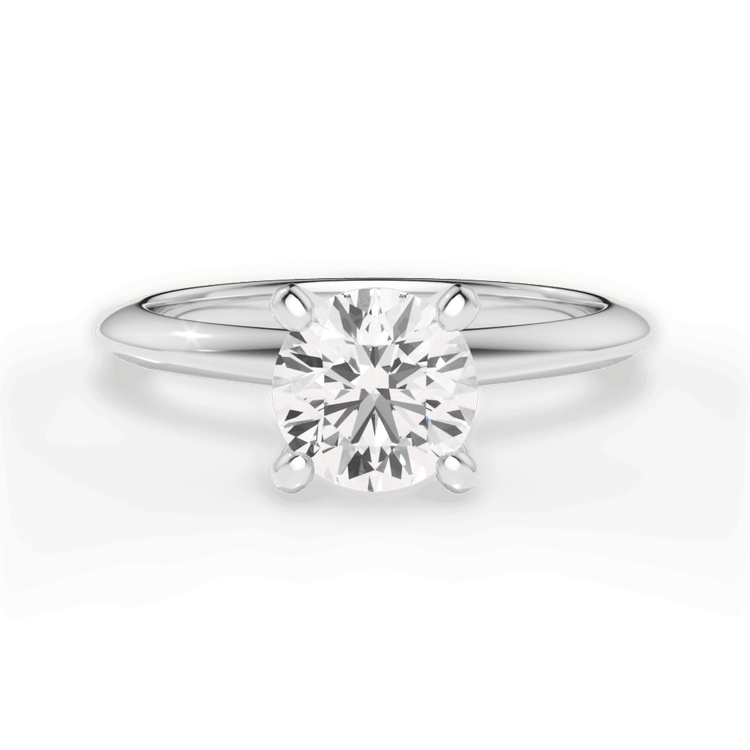 Solitaire Knife-Edge Engagement Ring / 2.51 Carat Round Lab Diamond