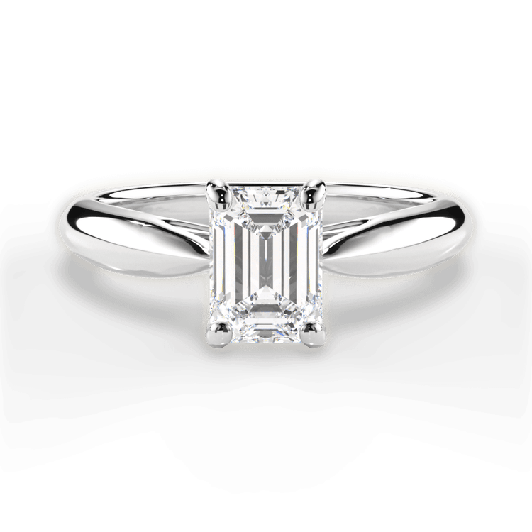 Two-Tone Tapered Cathedral Solitaire Engagement Ring