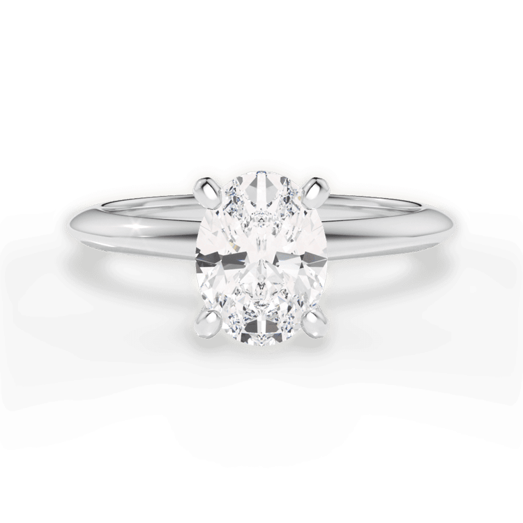 Solitaire Knife-Edge Engagement Ring / 1.51 Carat Oval Lab Diamond