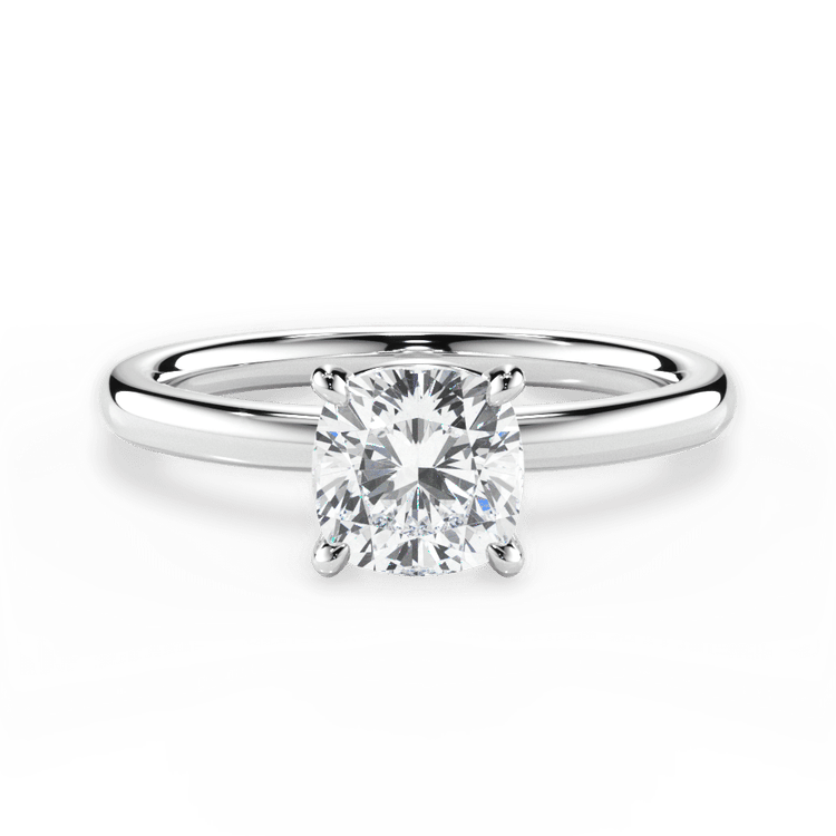 Classic Solitaire Diamond Engagement Ring / 3.01 Carat Cushion Lab Diamond
