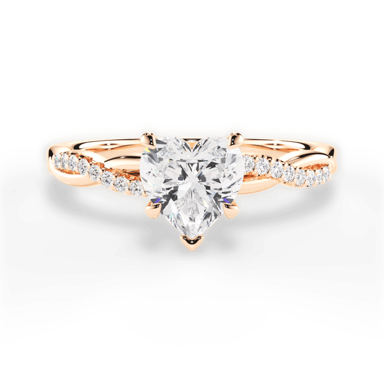 Petite Half Diamond Twist Engagement Ring