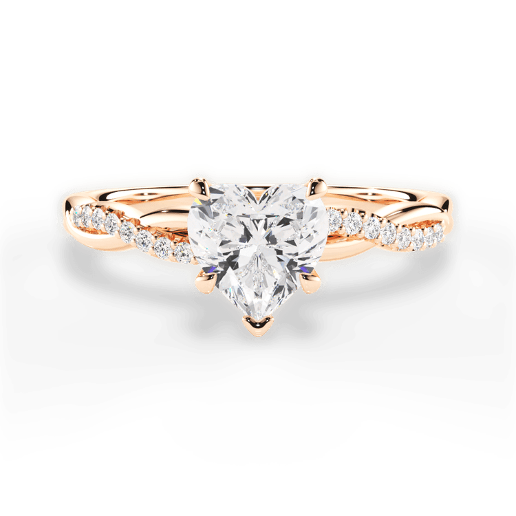 Petite Half Diamond Twist Engagement Ring