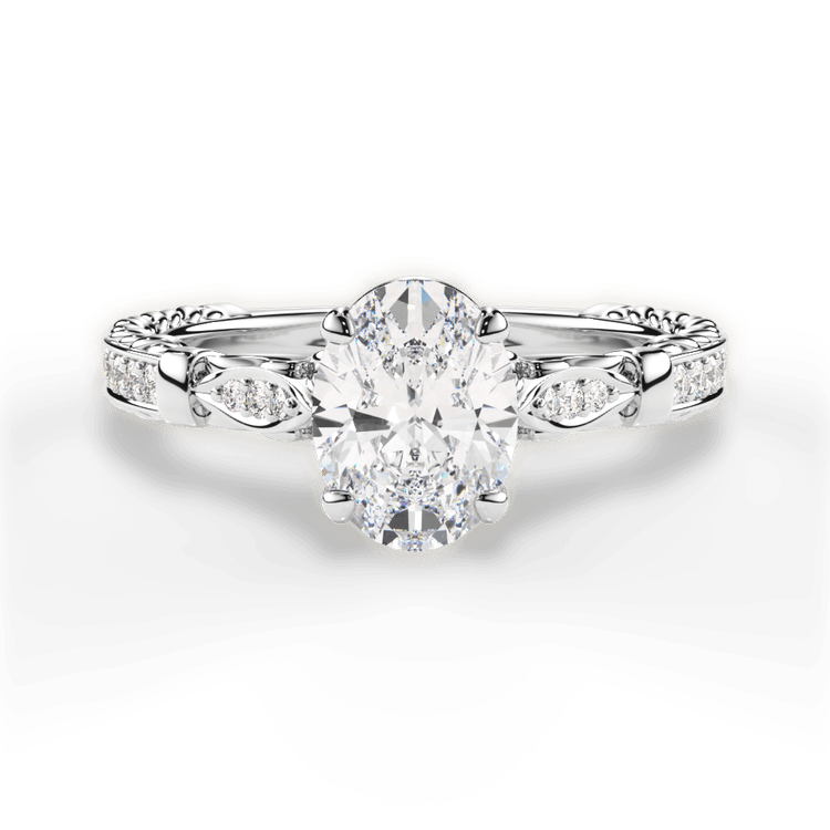 Braided Scroll Engagement Ring / 6.01 Carat Oval Yellow Diamond