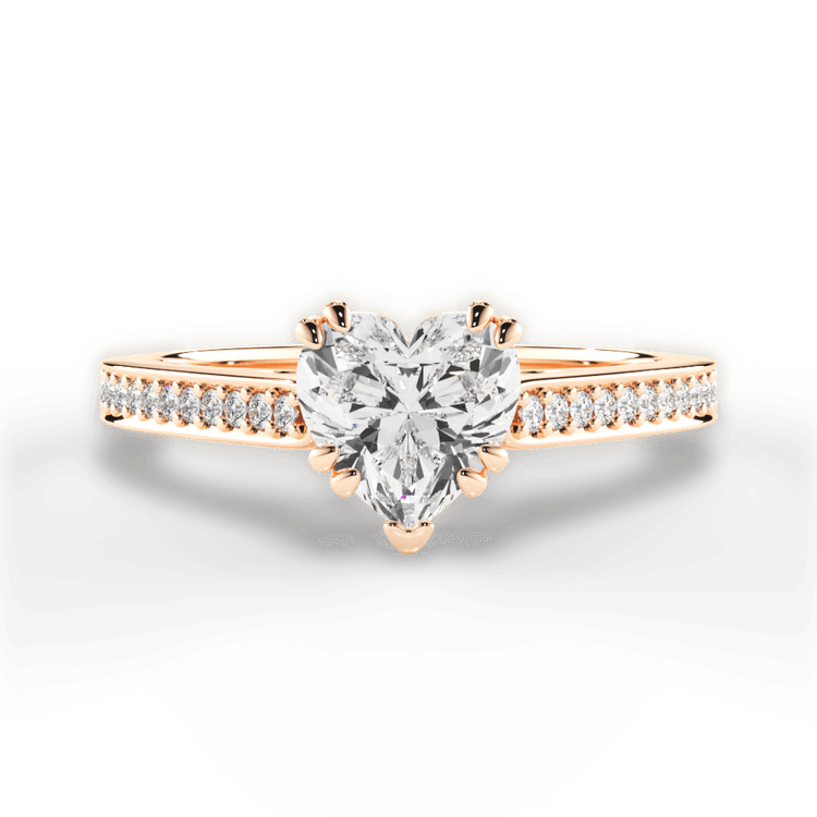 Pavé Vaulted Diamond Engagement Ring