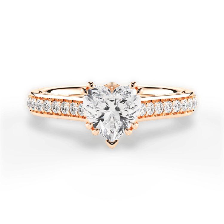 Pavé Double-Prong Engagement Ring with Surprise Diamonds