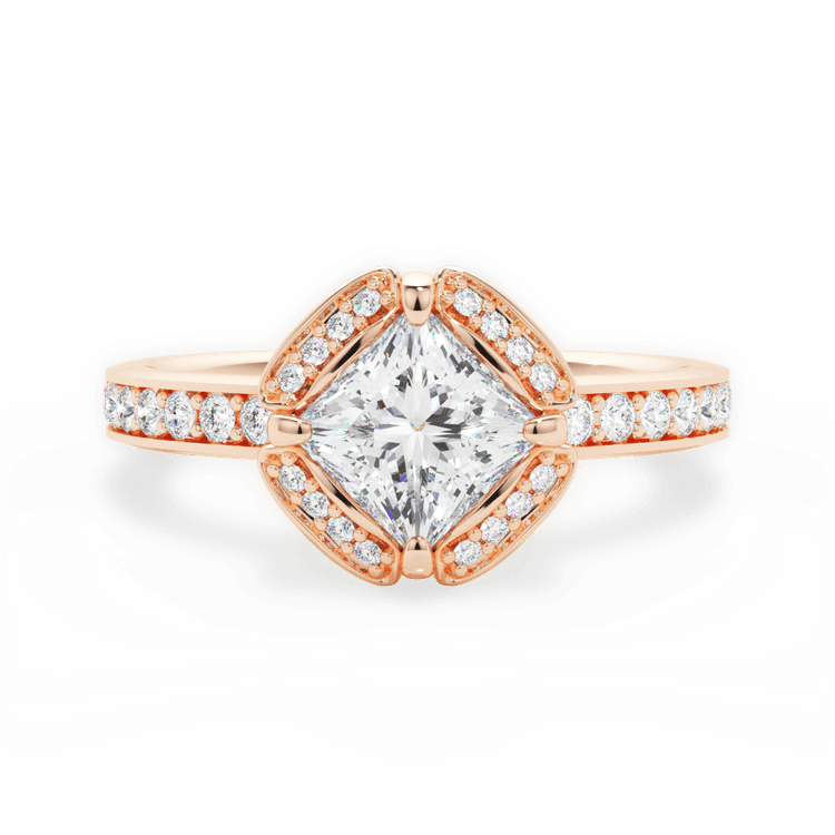 Vintage Open Halo Diamond Engagement Ring