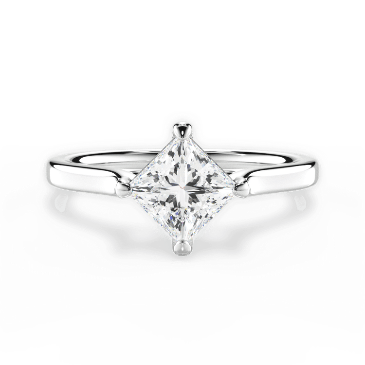 Kite Set Solitaire Diamond Engagement Ring / 2.01 Carat Princess Diamond