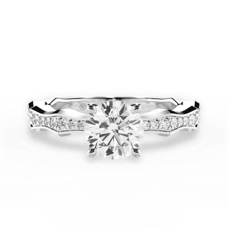 Pavé Bamboo Diamond Engagement Ring