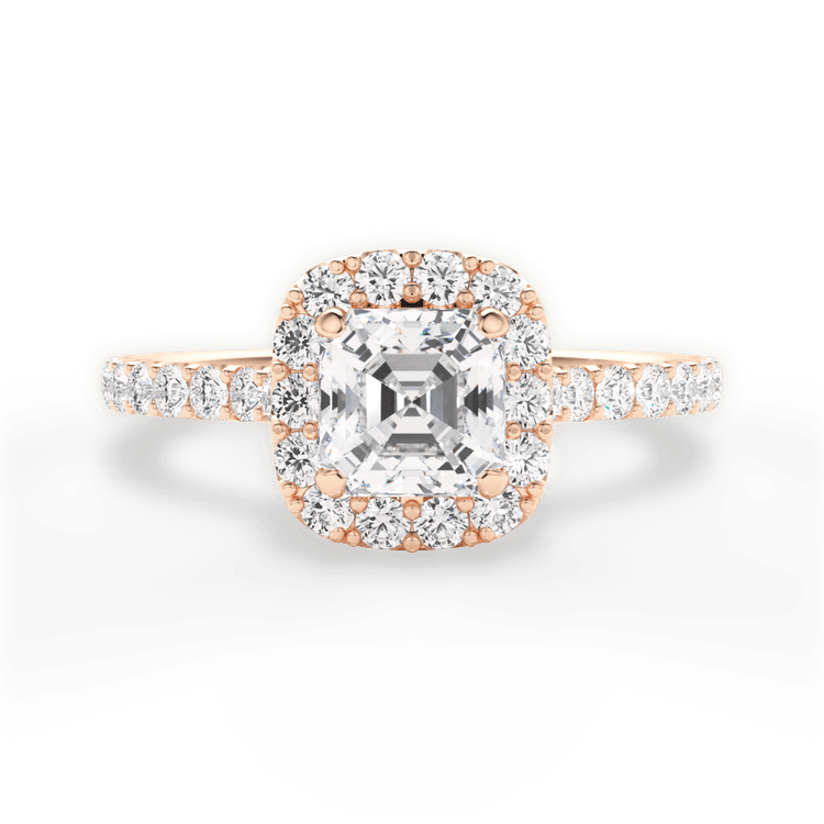 Cushion-shaped Halo Diamond Engagement Ring