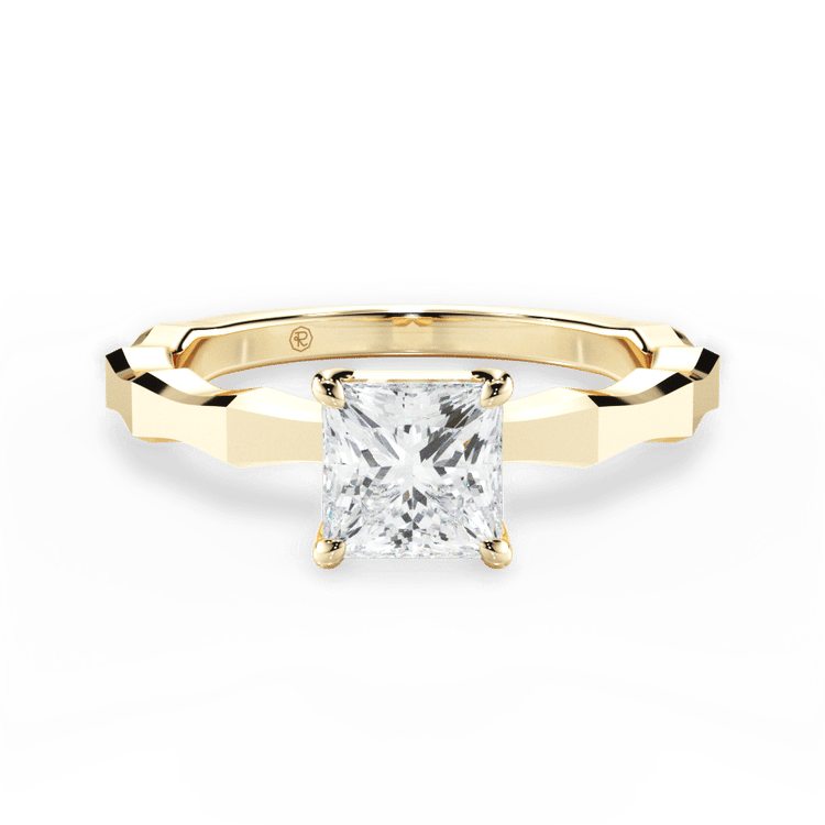 Octagon Solitaire Engagement Ring / 0.23 Carat Princess Diamond