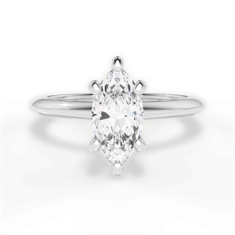 Solitaire Knife-Edge Engagement Ring / 3.02 Carat Marquise Lab Diamond