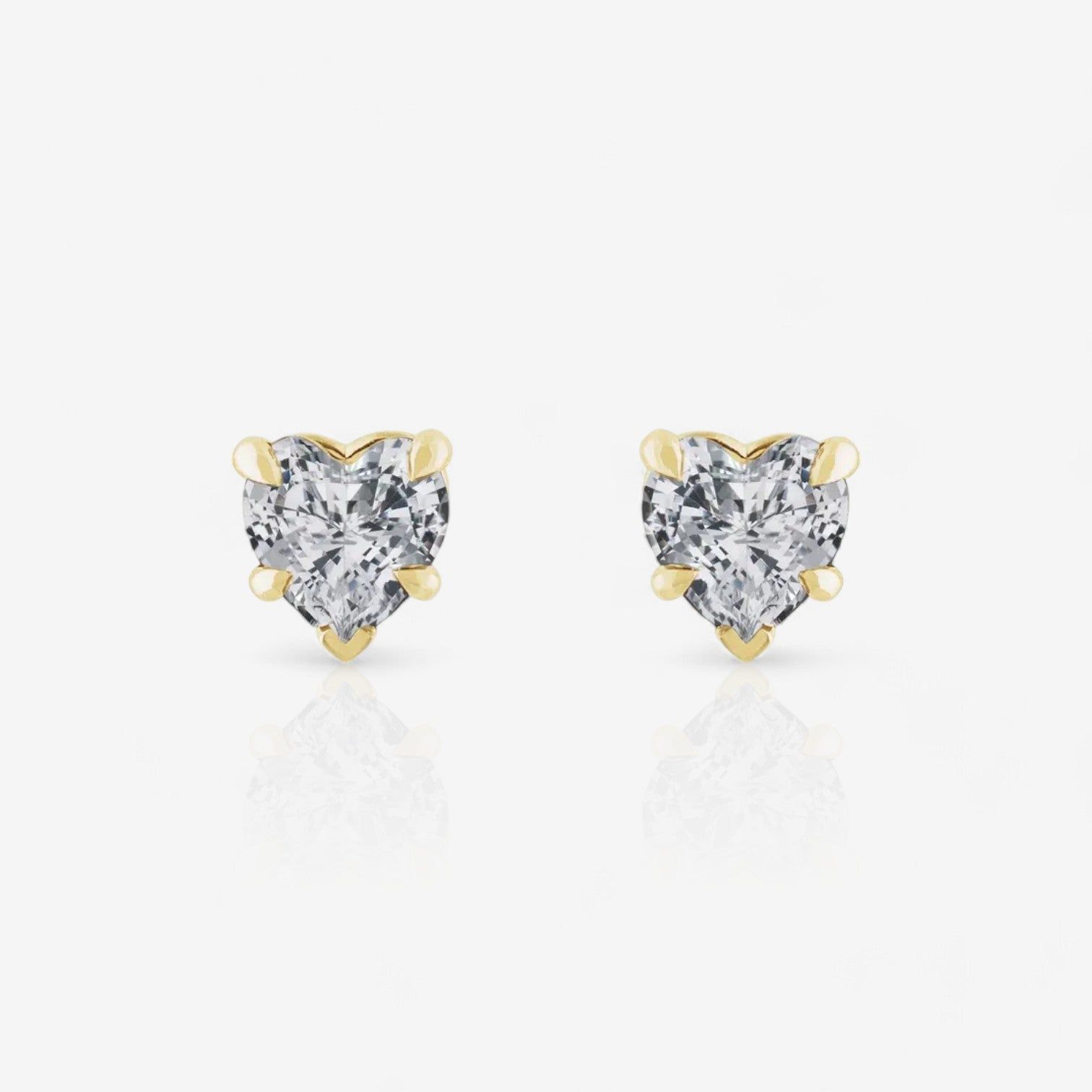 Heart-Cut Lab-Grown Diamond Stud Earrings