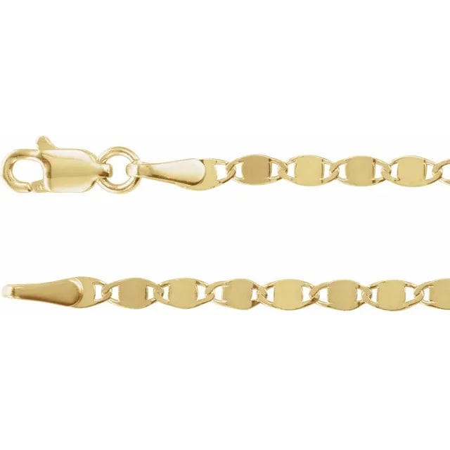 14kt Yellow Gold 2.7mm Mirror Charm Bracelet Chain