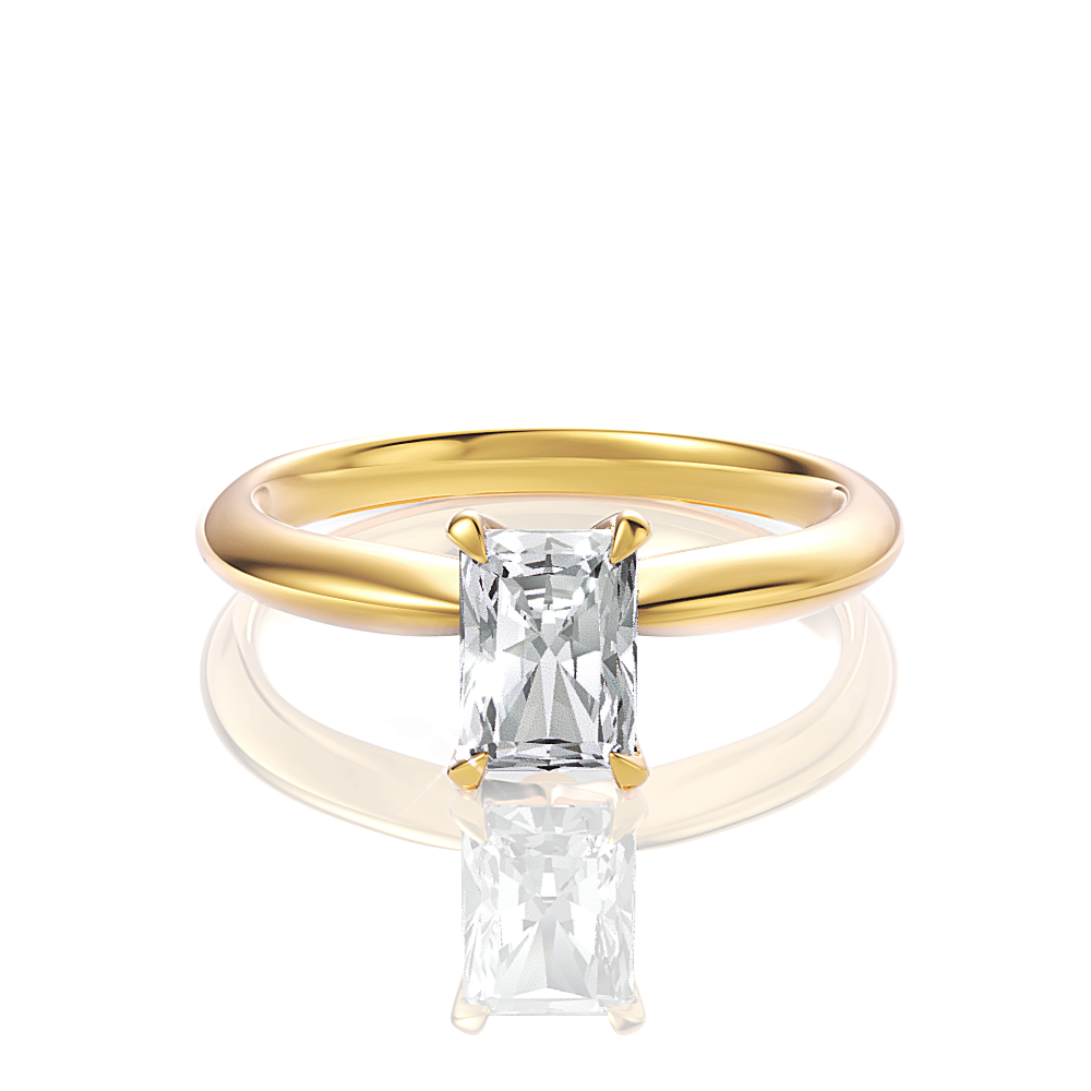 The Elyse Radiant Cut 18kt Yellow Gold Classic Four-Prong Solitaire Engagement Ring