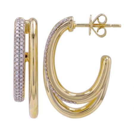 14kt Yellow Gold 0.23 CTW Diamond Double Open Hoop Earring