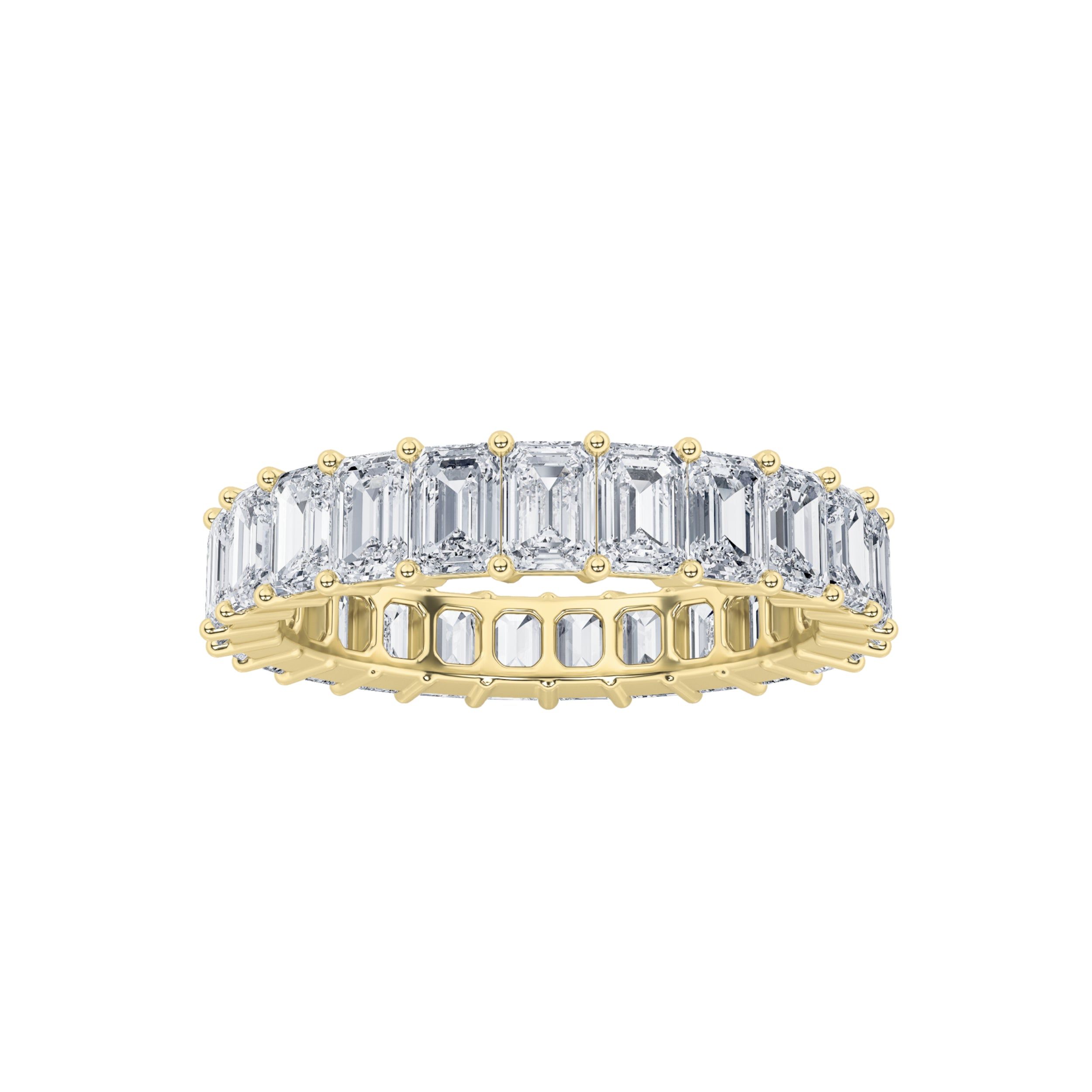 IGI Certified Emerald Cut Shared Prong Lab-Grown Diamond Eternity Band