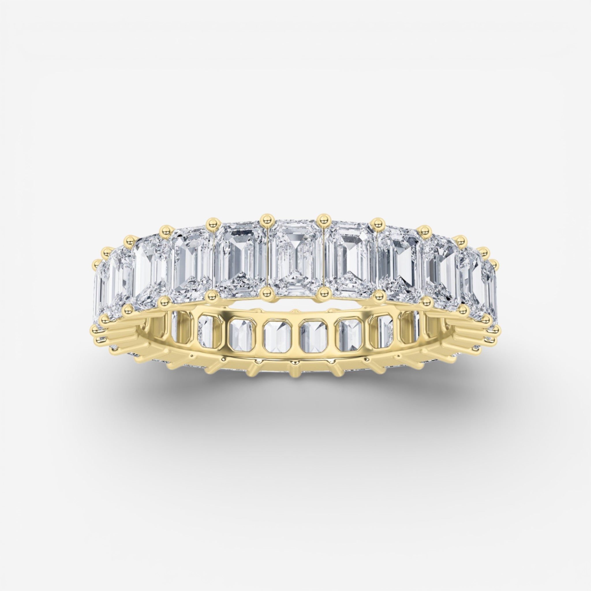 IGI Certified Emerald Cut Shared Prong Lab-Grown Diamond Eternity Band