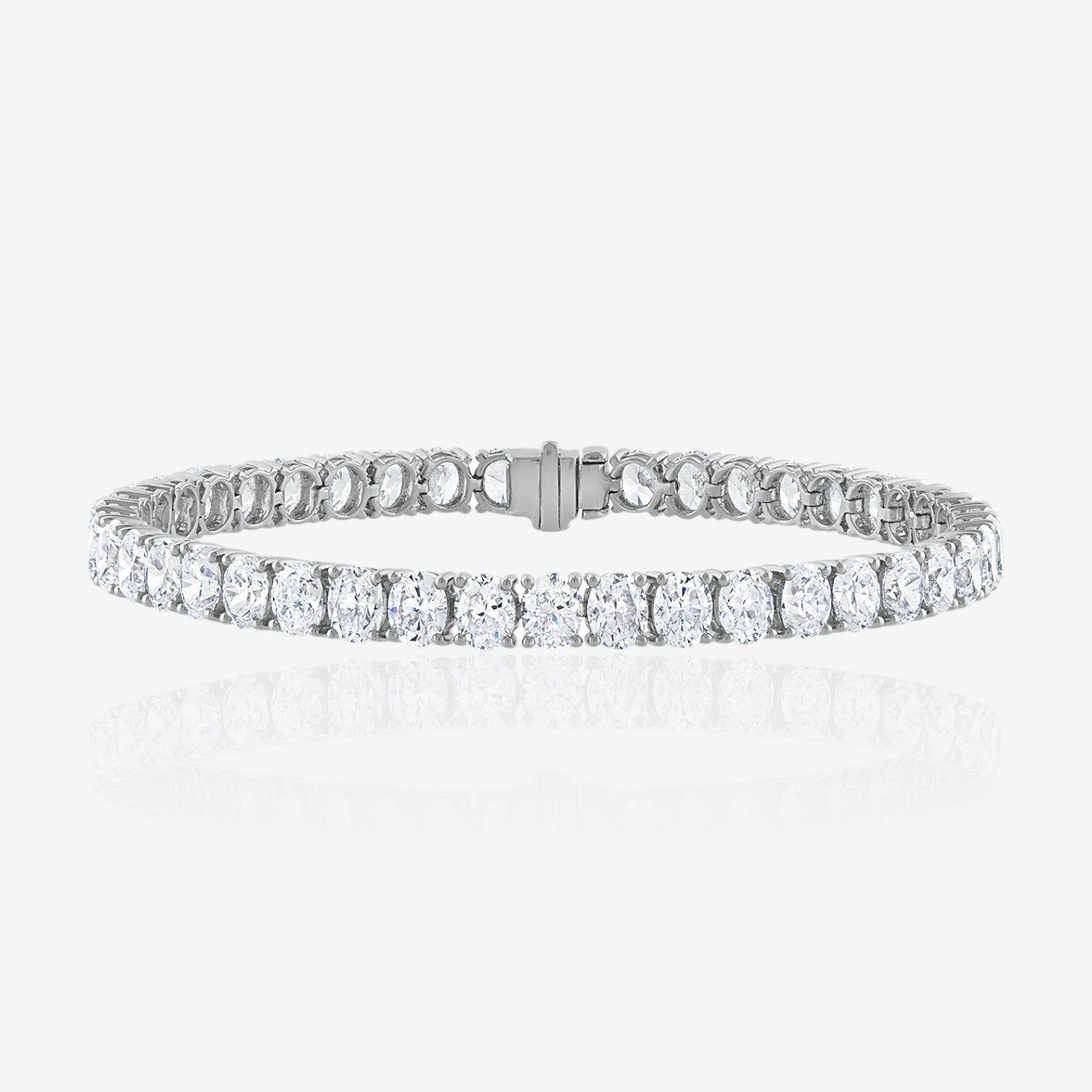 Lab Grown Oval Cut Prong-Set Diamond Tennis Bracelet
