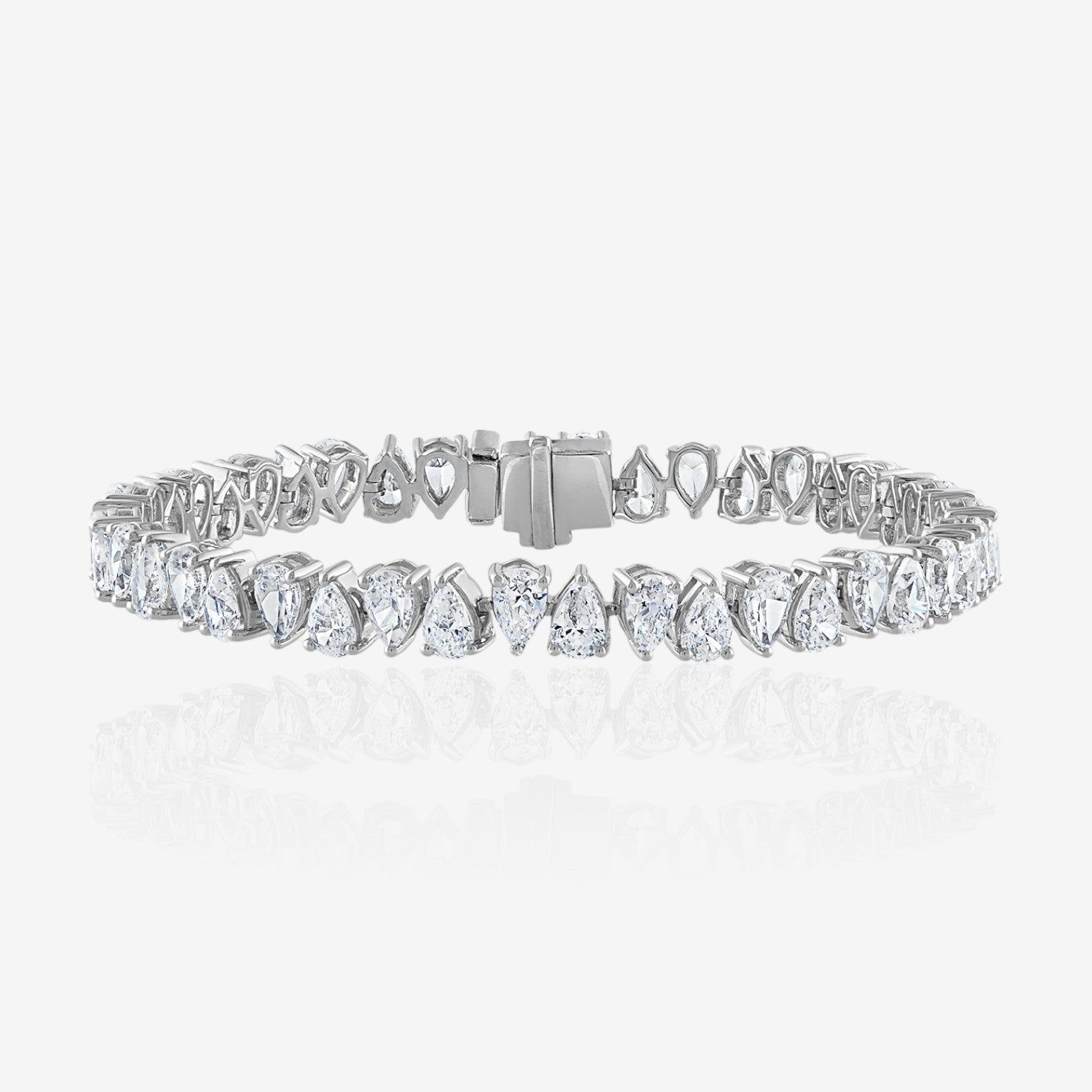 Up & Down Pear Cut Diamond Tennis Bracelet