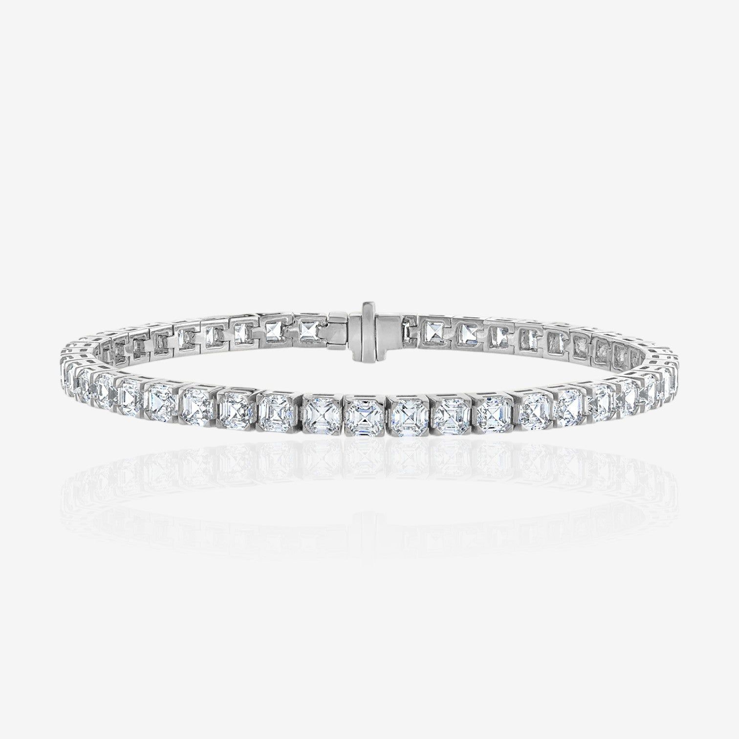 Asscher Diamond Tennis Bracelet