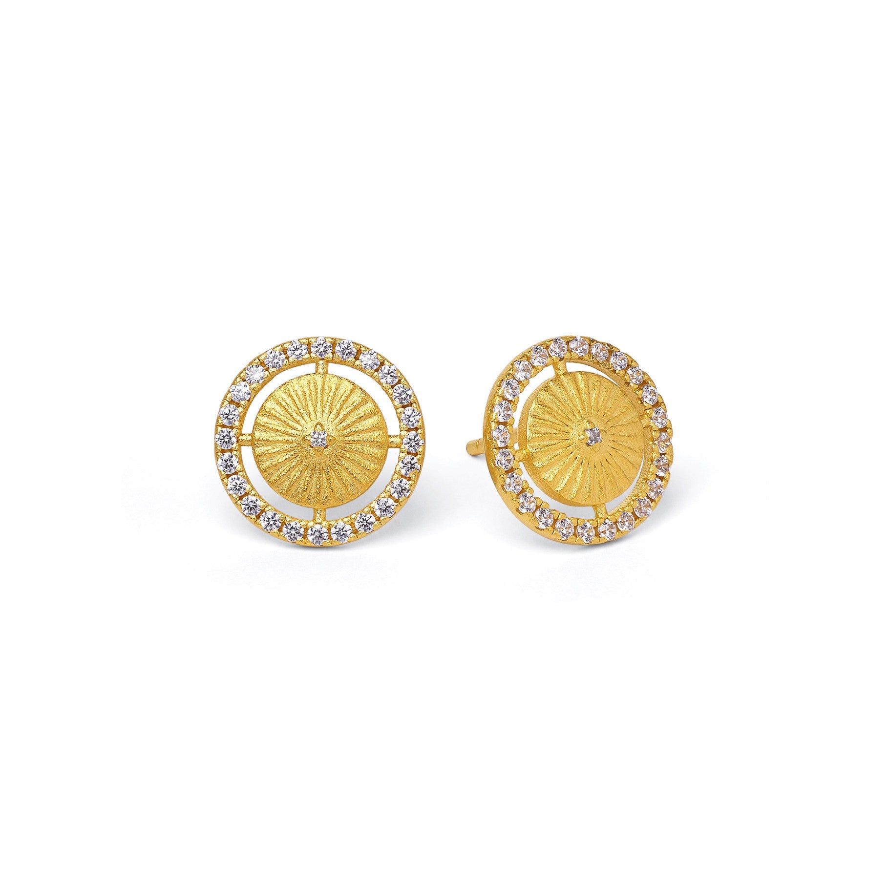 24kt Gold Plated Solira Sun & Moon Earring Buttons