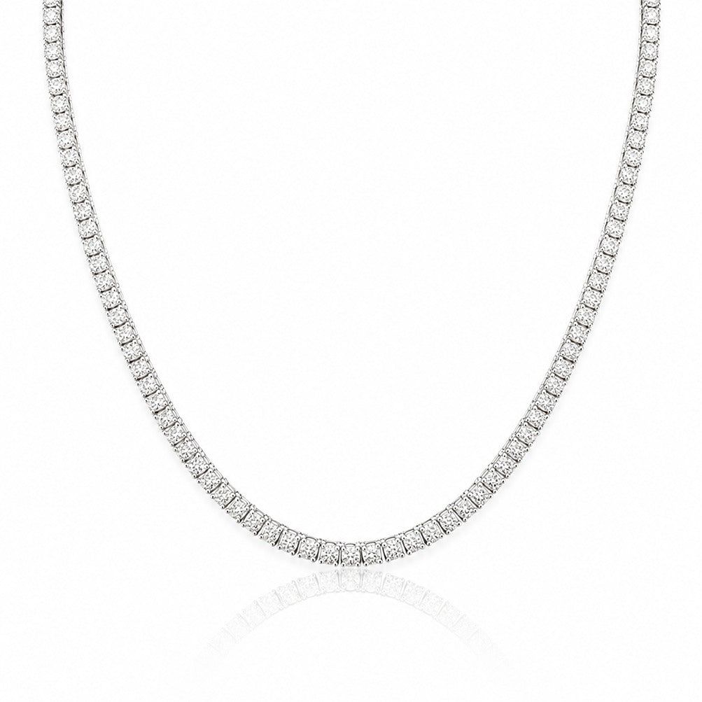 5.00 CTW FVS Round Lab-Grown Diamond Line Necklace in 14kt White Gold