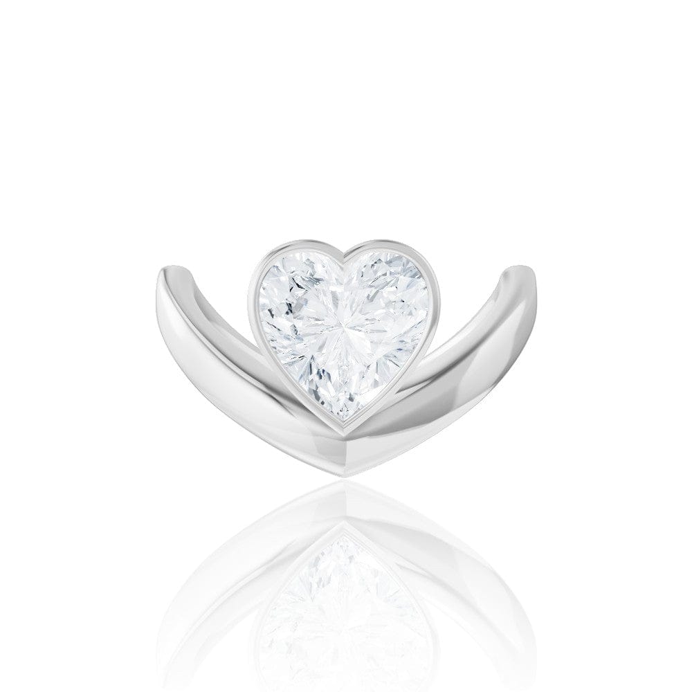 The Lunelle Heart Cut Platinum Bezel-Set Solitaire Engagement Ring