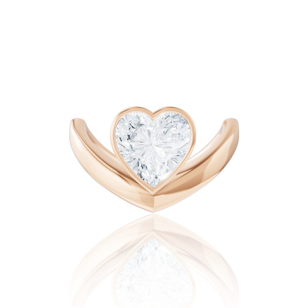 The Lunelle Heart Cut 18kt Rose Gold Bezel-Set Solitaire Engagement Ring