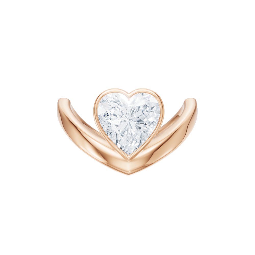 The Lunelle Heart Cut 18kt Rose Gold The Lunelle Solitaire