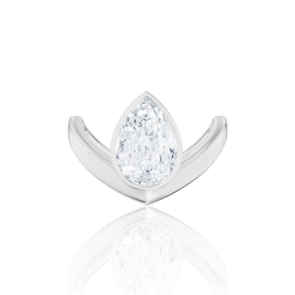 The Lunelle Pear Cut Platinum Bezel-Set Solitaire Engagement Ring