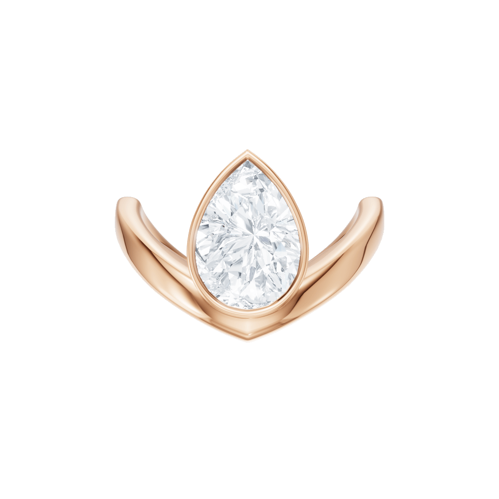 The Lunelle Pear Cut 18kt Rose Gold The Lunelle Solitaire
