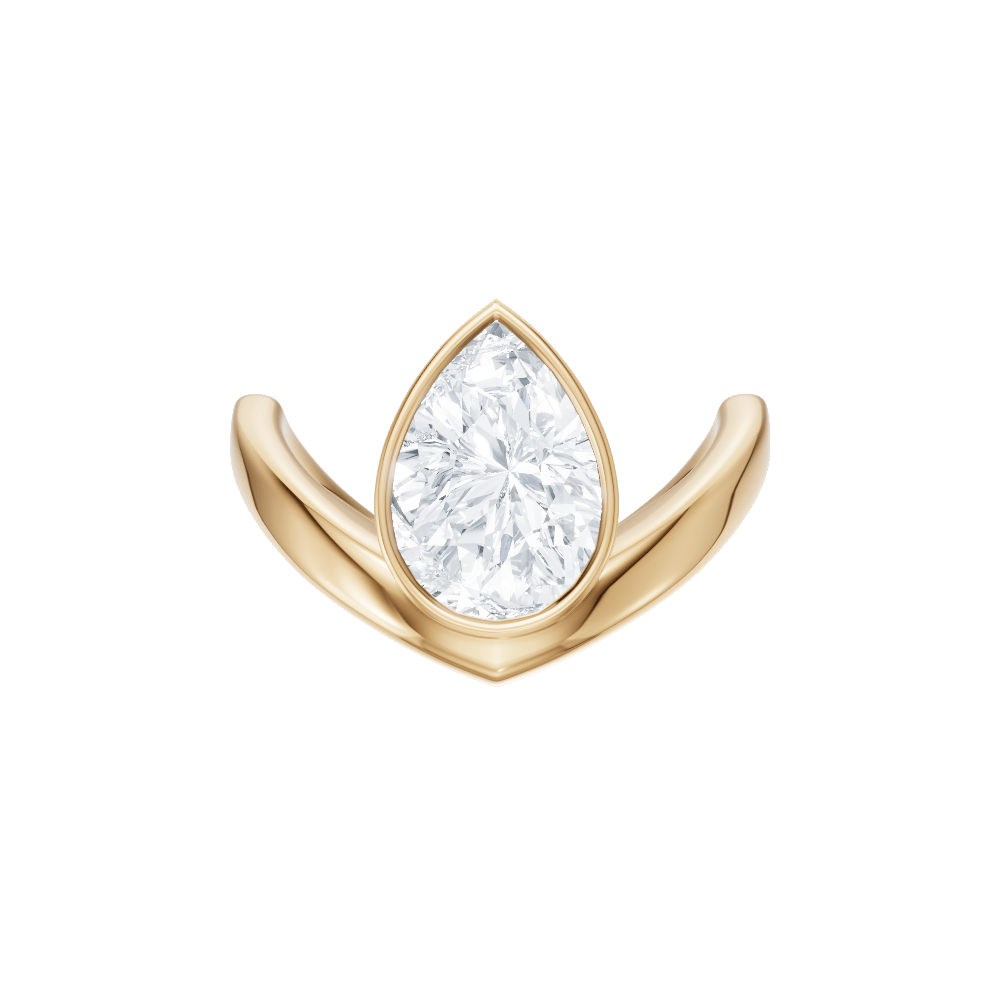 The Lunelle Pear Cut 18kt Yellow Gold The Lunelle Solitaire