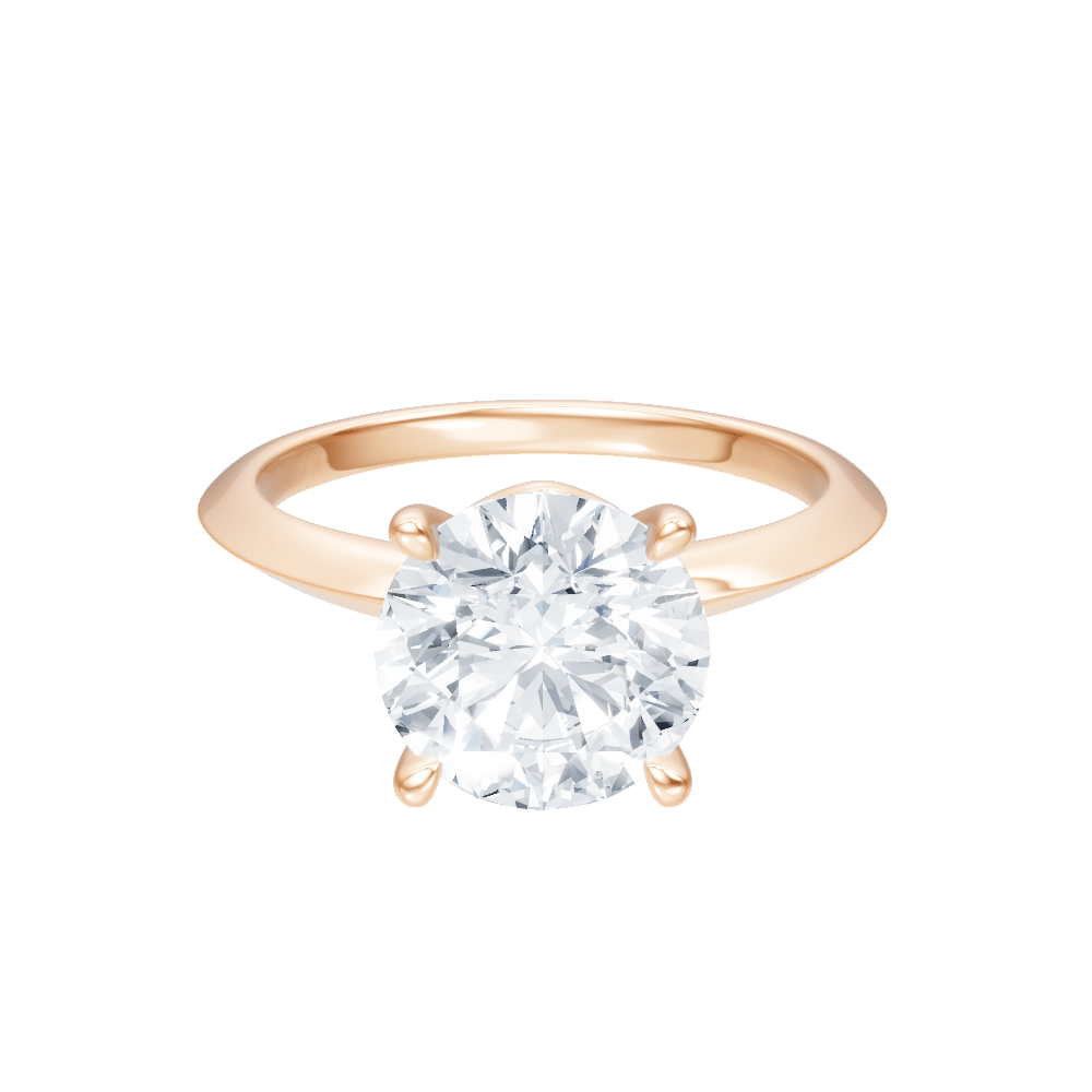 The Orielle Round Cut 18kt Rose Gold Four-Prong Solitaire Engagement Ring