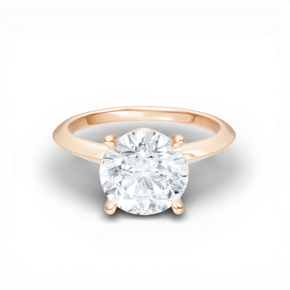 The Orielle Round Cut 18kt Rose Gold Four-Prong Solitaire Engagement Ring