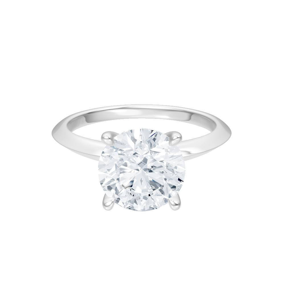 The Teya Round Cut 14kt White Gold Four-Prong Solitaire Engagement Ring