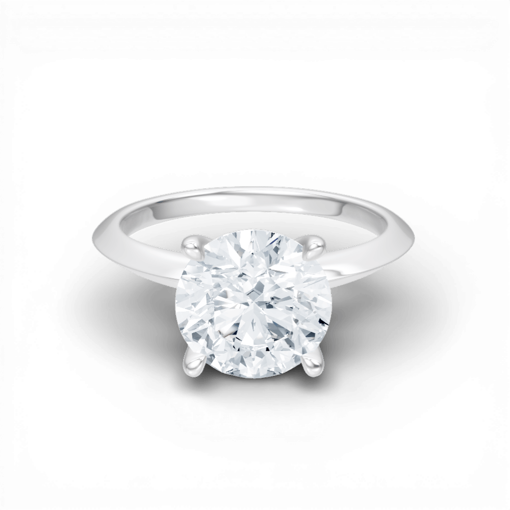 The Teya Round Cut 14kt White Gold Four-Prong Solitaire Engagement Ring