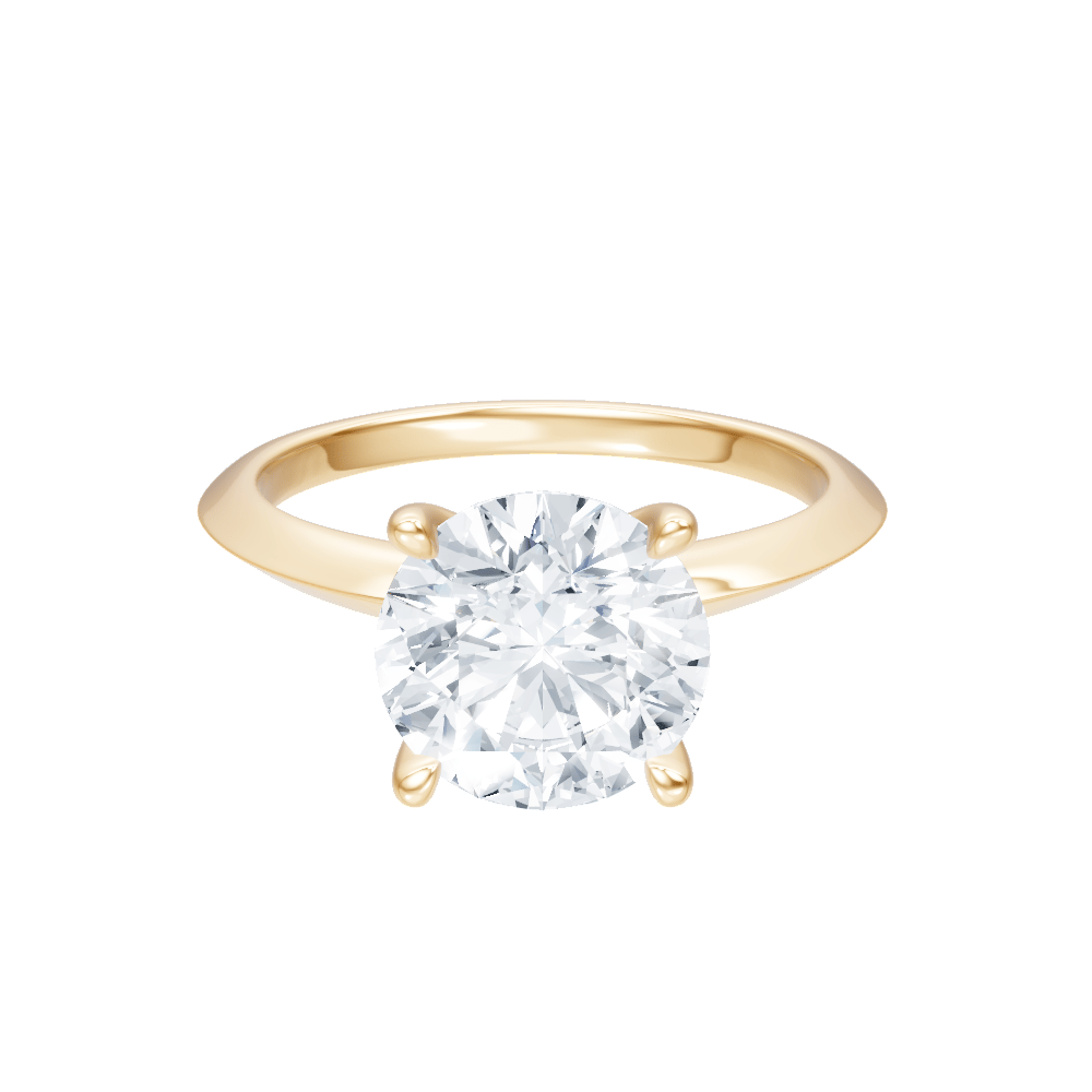 The Teya Round Cut 14kt Yellow Gold Four-Prong Solitaire Engagement Ring