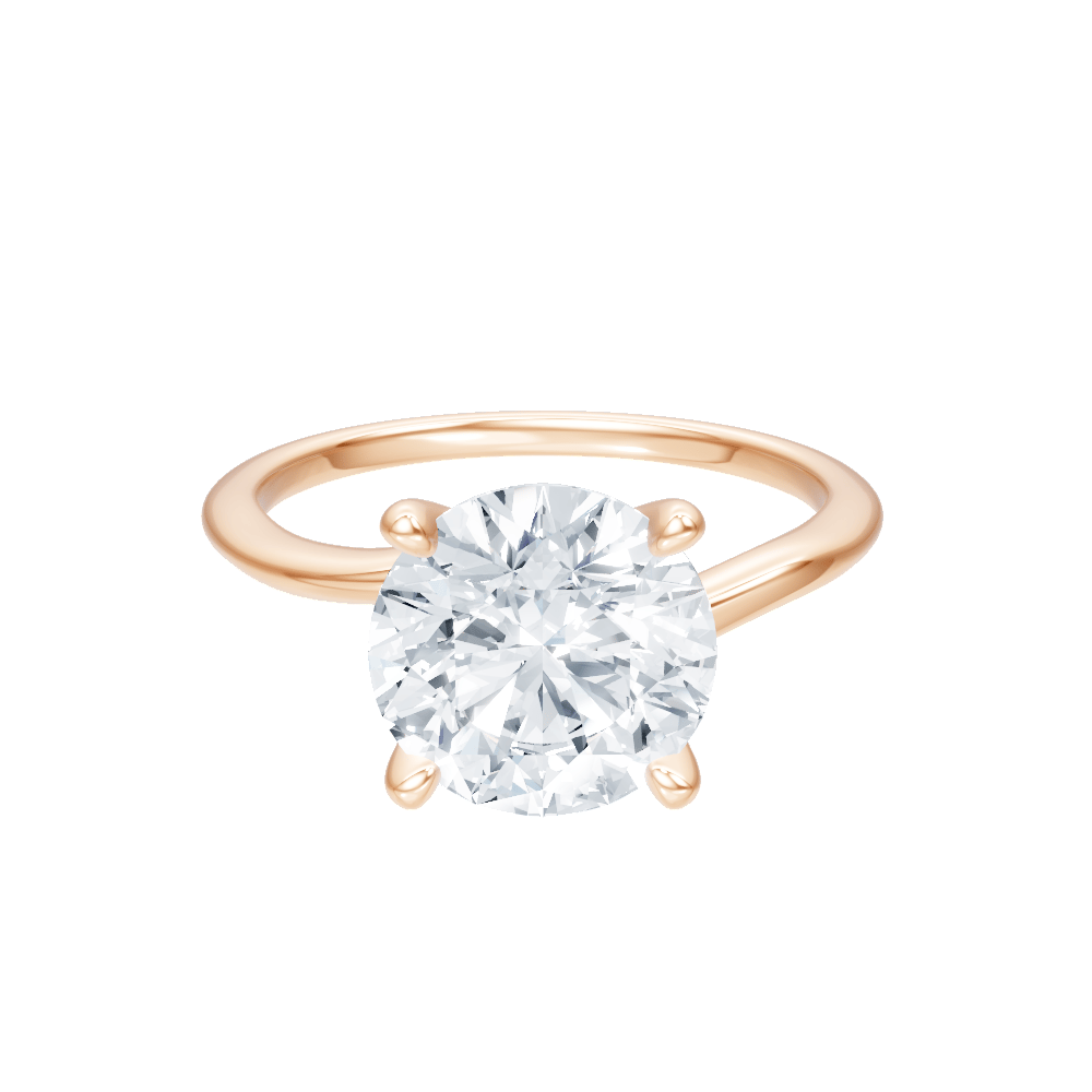 The Geneva Round Cut 18kt Rose Gold Four-Prong Solitaire Engagement Ring