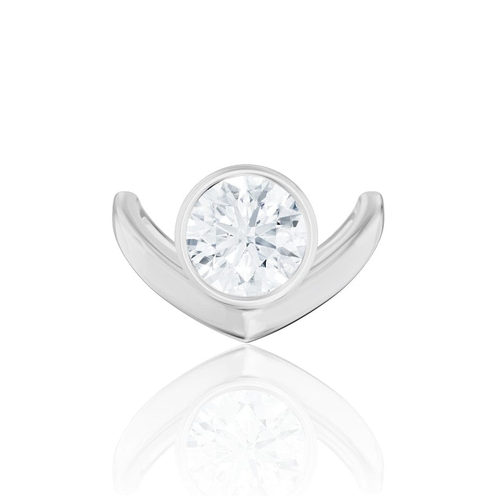 The Lunelle Round Cut 14kt White Gold Bezel-Set Solitaire Engagement Ring