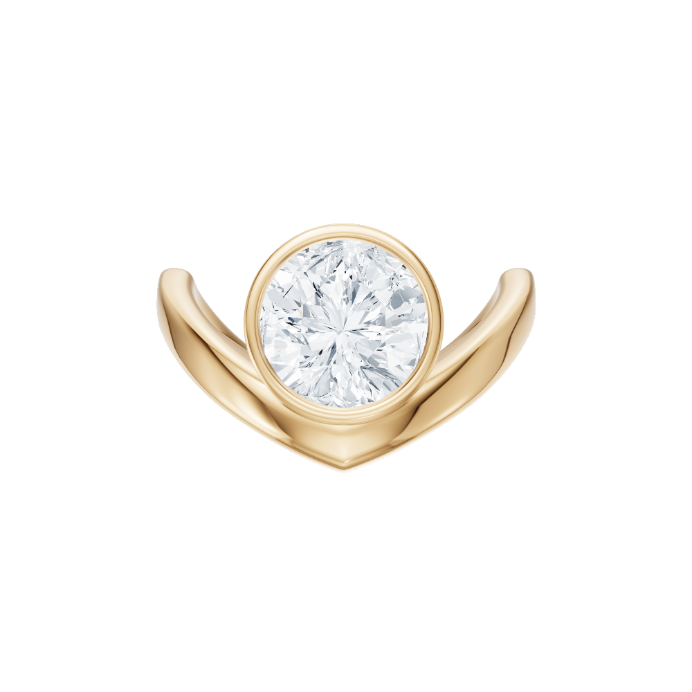 The Lunelle Round Cut 18kt Yellow Gold The Lunelle Solitaire
