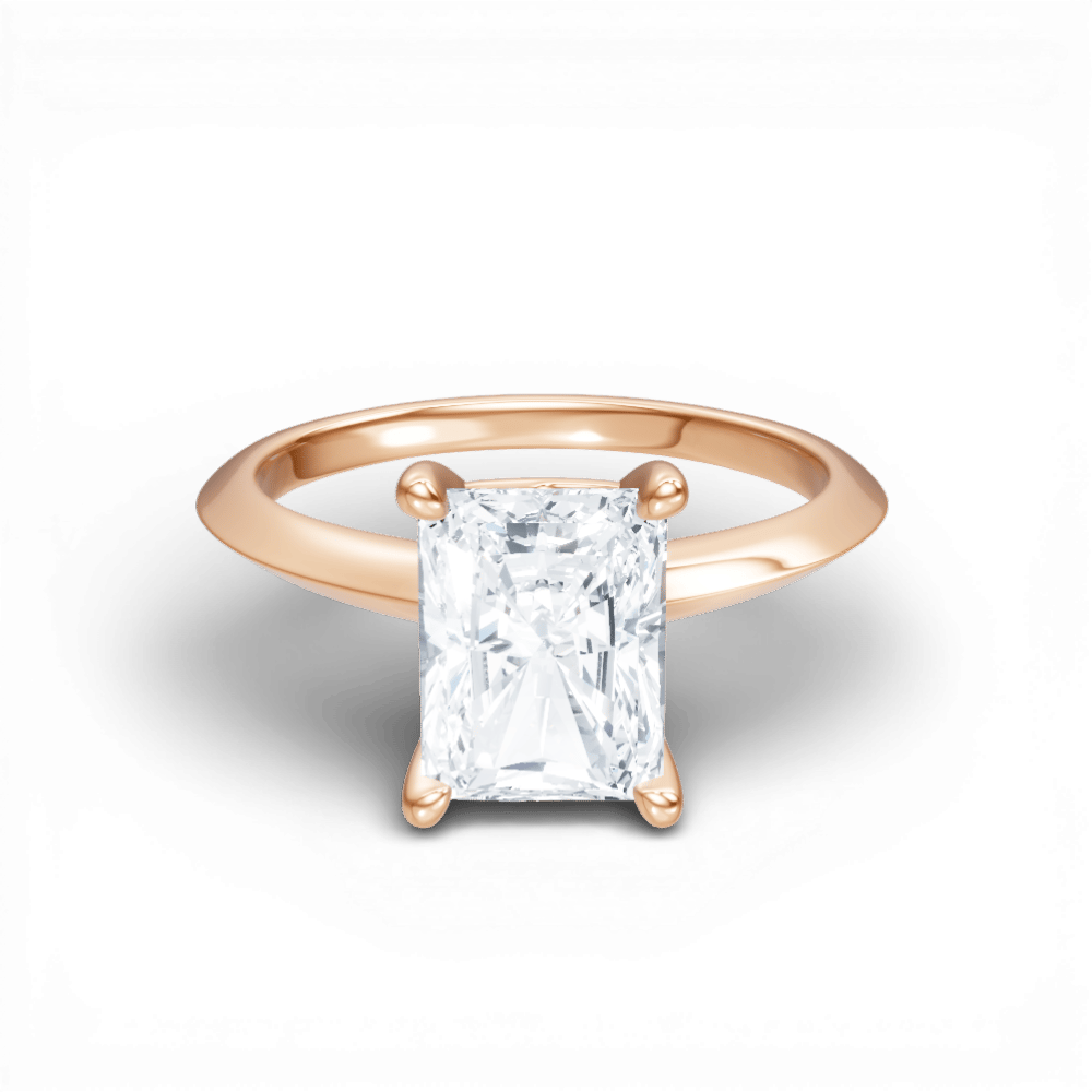 The Orielle Radiant Cut 18kt Rose Gold Four-Prong Solitaire Engagement Ring
